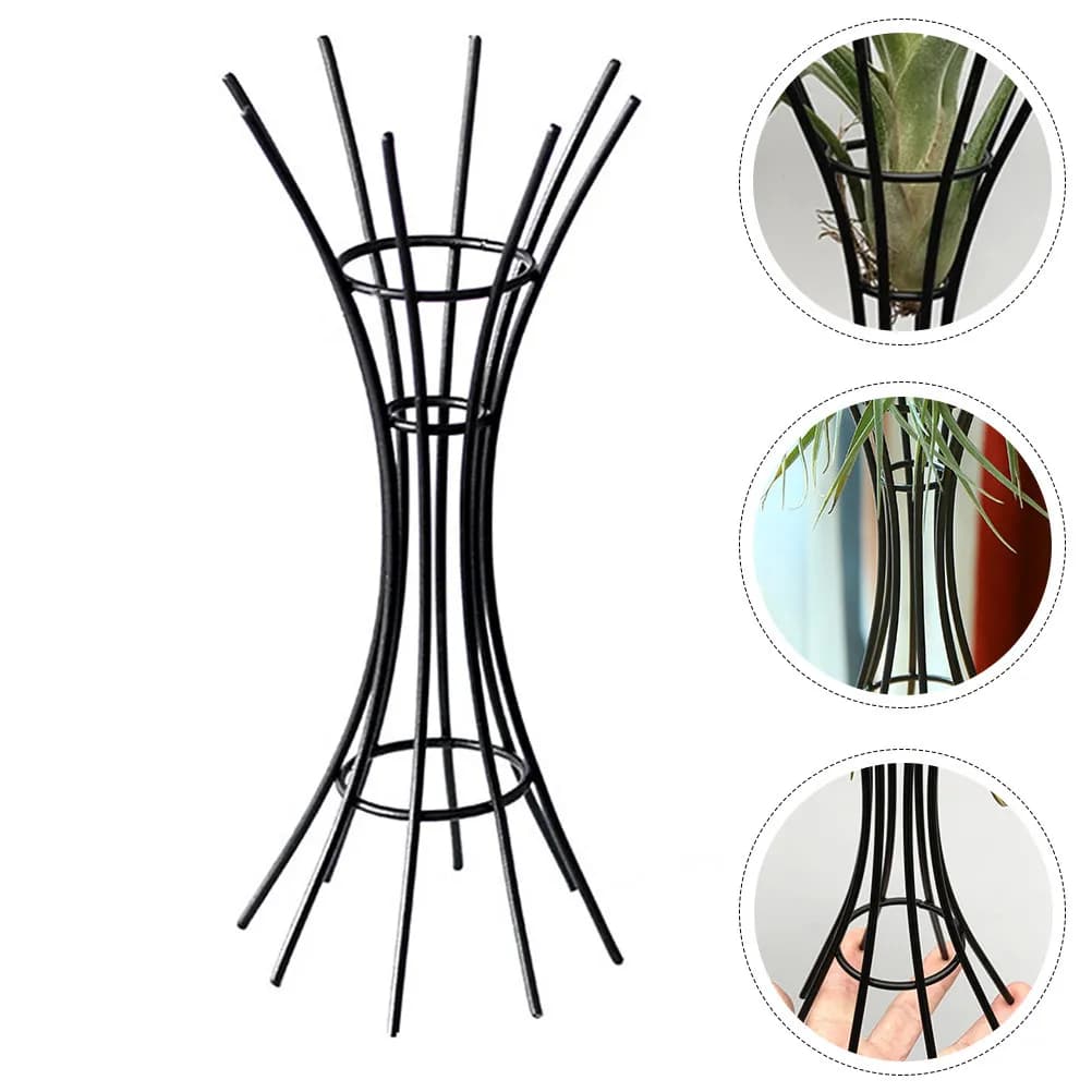 Premium Iron Air Plant Stand Display Holder for Tillandsia and Artificial Plants Home Office Decor Minimalist Metal Plant Stand