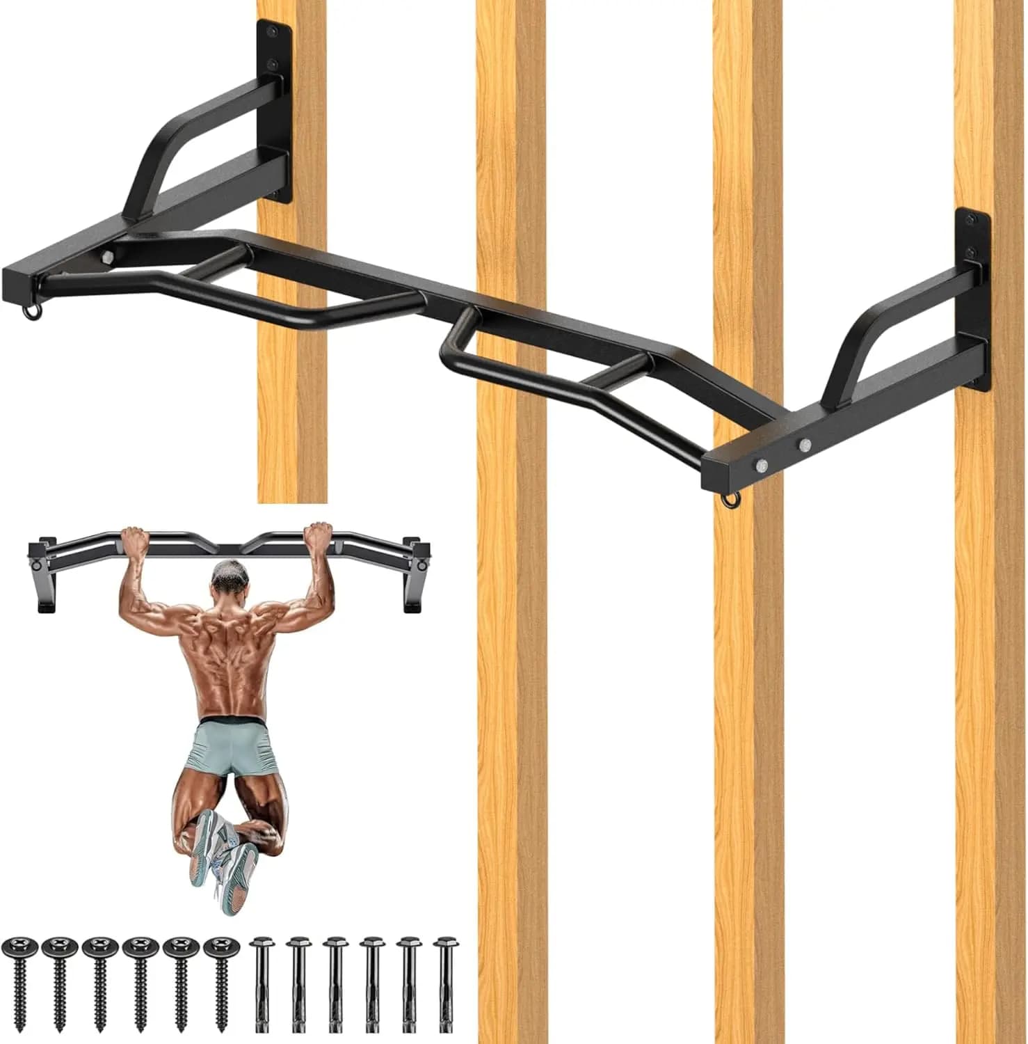 48" wall mounted multifunction cable pulley system, 48" wall mounted traction bar, LAT traction accessories for cable machines, DI