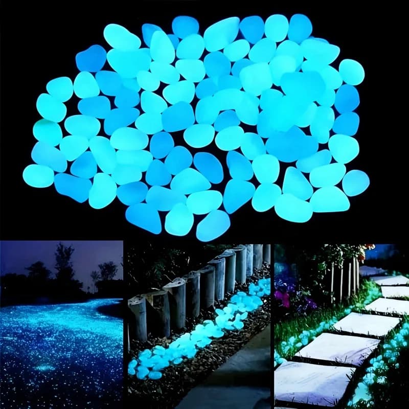 Pietre Luminose in Resina 100-500 Pezzi, Decorazioni per Giardino, Sentieri, Piante in Vaso, Parchi e Acquari