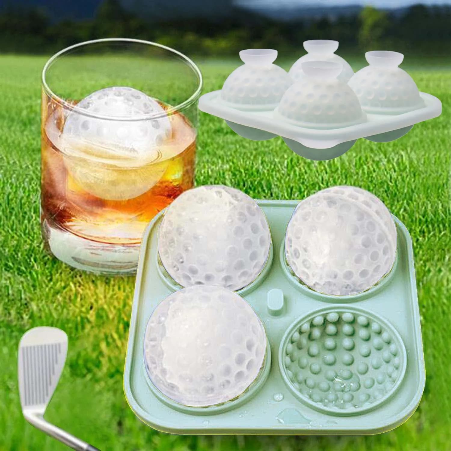 Stampo per Ghiaccio in Silicone a Forma di Pallone da Golf, Design Coppa del Mondo Calcio e Basket, Riutilizzabile per Cucina e Bar, Perfetto per Whisky, Birra e Bevande