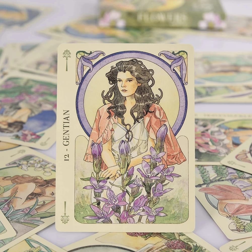 Oracle Flowers Carte per il tempo libero Gioco da tavolo per feste Mazzo di tarocchi di profezia di predizione del futuro