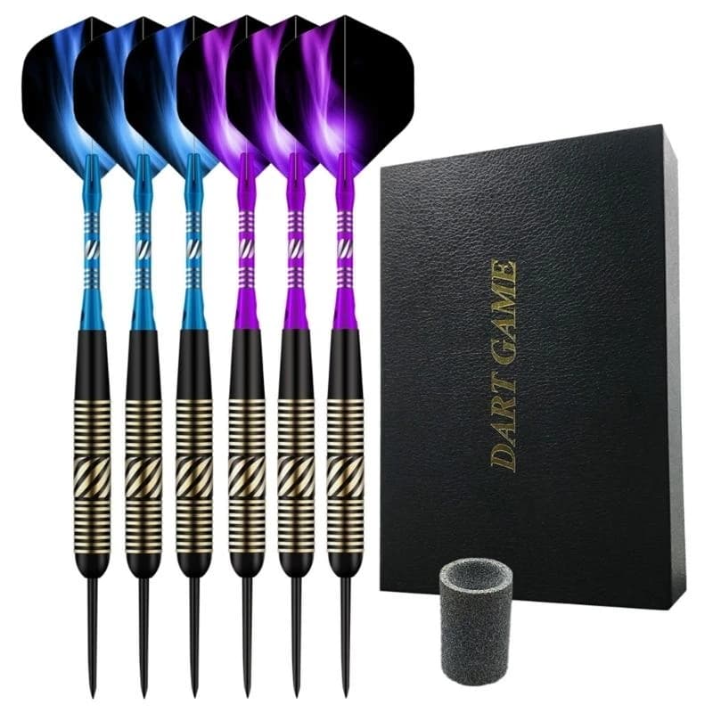 G6DE 6Pcs/set Professional Steel Tip Darts Set 23Grams Metal Darts Set PET Flight Portable Darts Tools with Aluminum Shafts