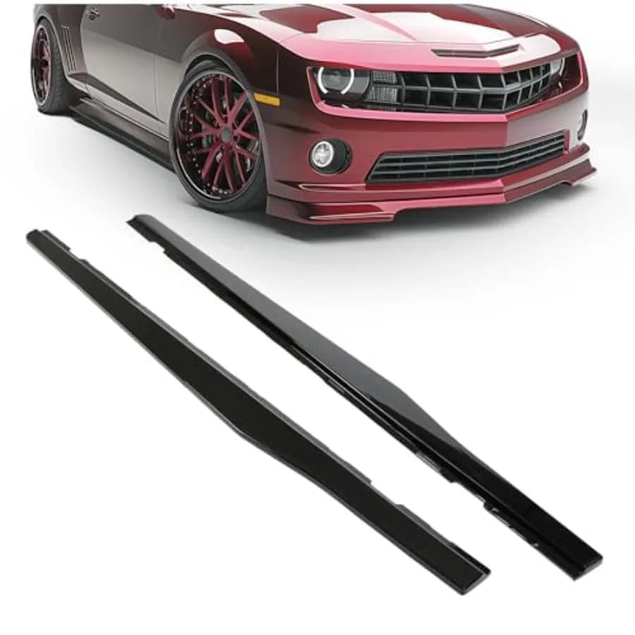 Minigonne Laterali Compatibili con Chevy Camaro LT LS SS 2010-2015, Kit Estensione Protezione Sottoscocca Nero Lucido