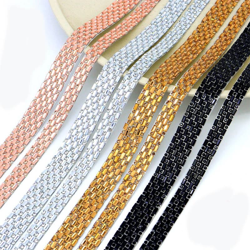 10pcs Rhinestone Ribbons Roll Diamond Sparkling Banding Belt Wrap Wedding Party Decoration Crafts Self-Adhesive DIY Decorations