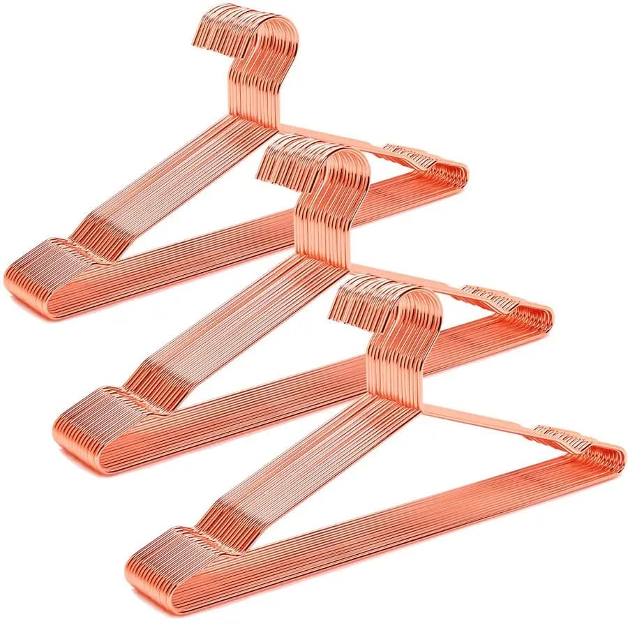 Pack of 30 coat hangers made of rose gold, copper coat hangers, heavy duty clothes hangers, standard coat hangers, coats