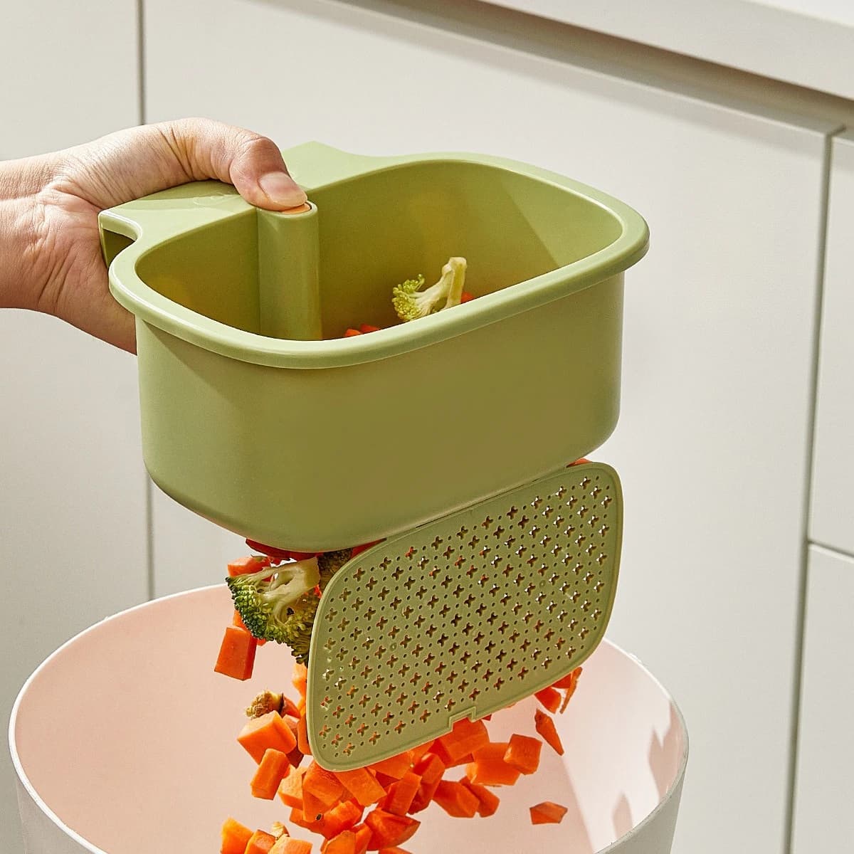 Filtro per lavello in plastica Fognatura Anti-intasamento Filtro per rifiuti alimentari Cestello per scarico regolabile Lavello Spugna Rack Collettore di rifiuti da cucina