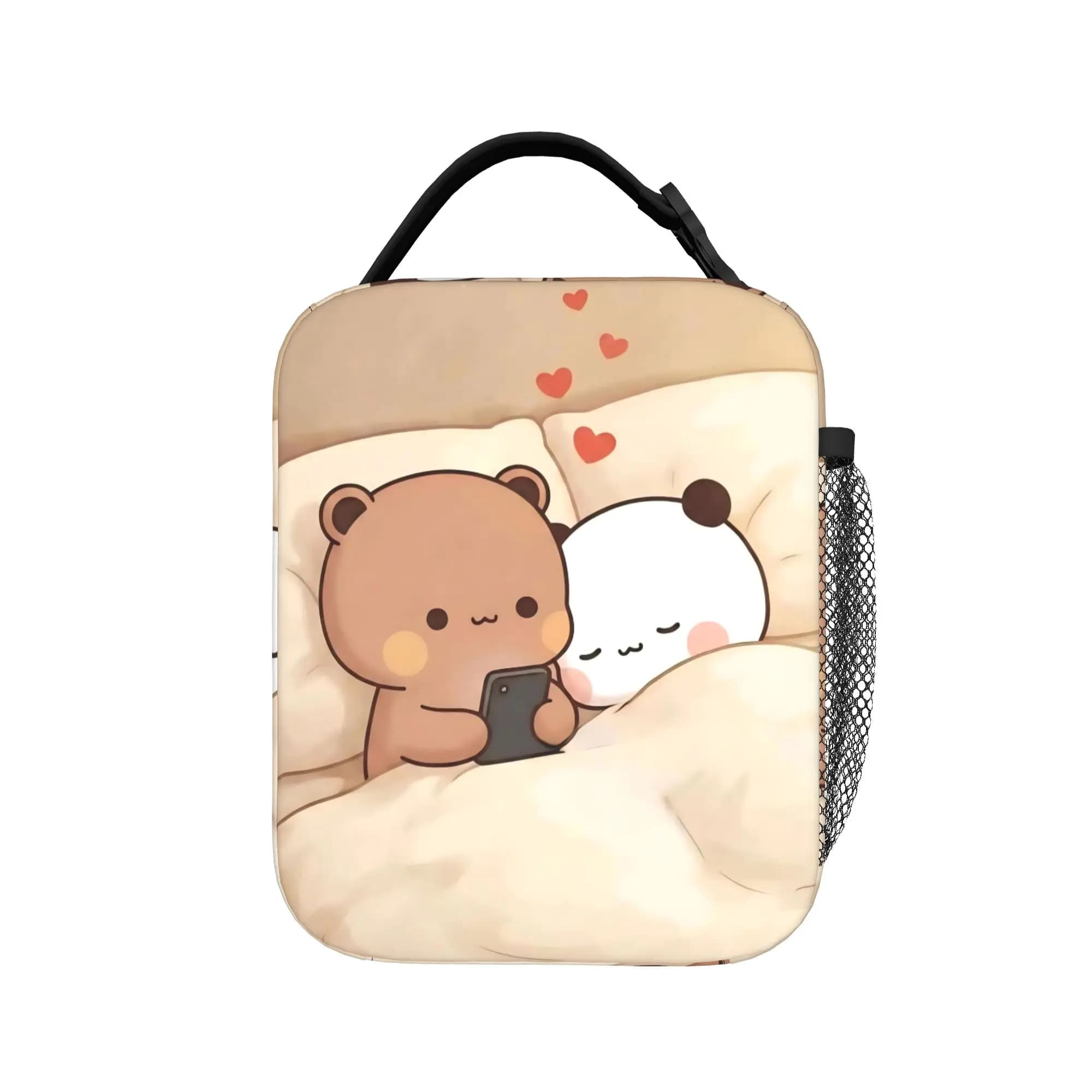 Borsa termica Kawaii Bear Bubu Dudu, borsa per il pranzo casual per ragazze, borsa termica per picnic all'aperto, borsa termica Oxford.