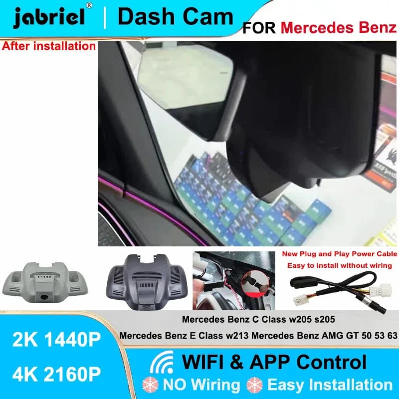 Dash Cam 4K for Auto Jabriel for Mercedes Benz Class E W213, Class C W205 S205, Mercedes Benz AMG GT 50 53 63