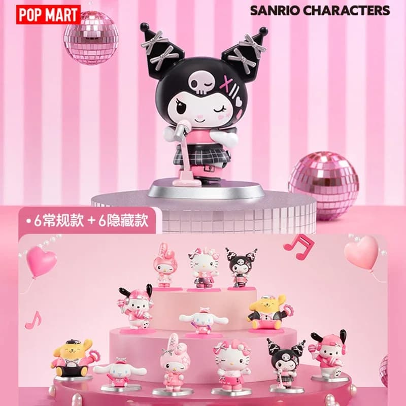 POPMART SANRIO CHARACTERS PINK PARTY Series Blind Box Mystery Box Guess Bag Giocattoli Bambola Anime Figure Ornamenti da Scrivania Collezione