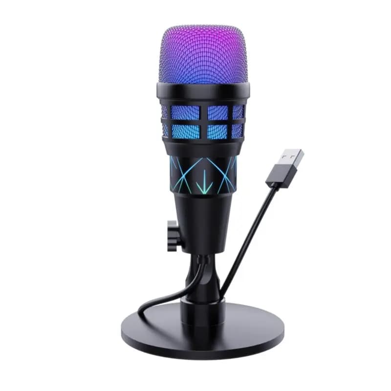 [NUOVO A09R!] Microfono a condensatore USB compatibile con podcasting, gaming, laptop, registrazione e streaming, con illuminazione RGB