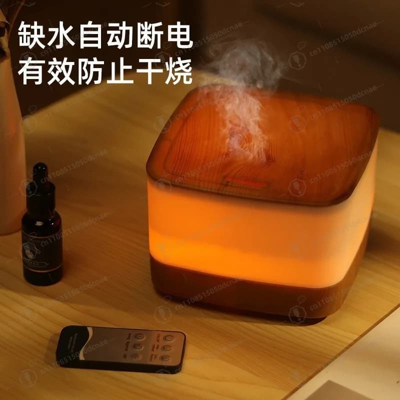 Macchina per aromaterapia colorata con venature del legno Desktop domestico silenzioso Diffusore ad ultrasuoni Macchina per fragranze Umidificatore Grande volume di nebbia