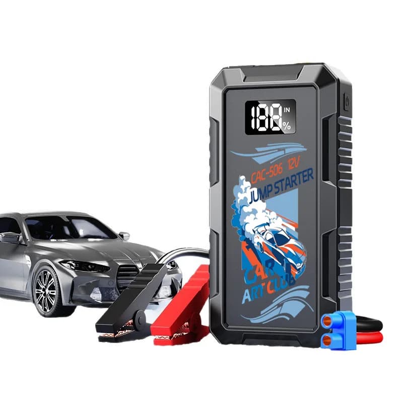 Avviatore d'Emergenza per Auto con Martello di Sicurezza e Power Bank, Dispositivo di Avviamento Automatico con USB per Emergenze