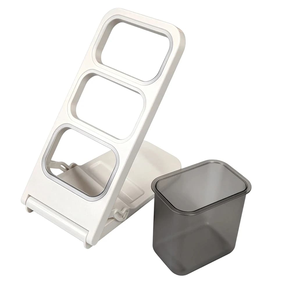 Scatola porta pennarelli a 3 livelli, ideale per la scrivania, con layout angolato, scatola interna rimovibile e design pieghevole e impilabile