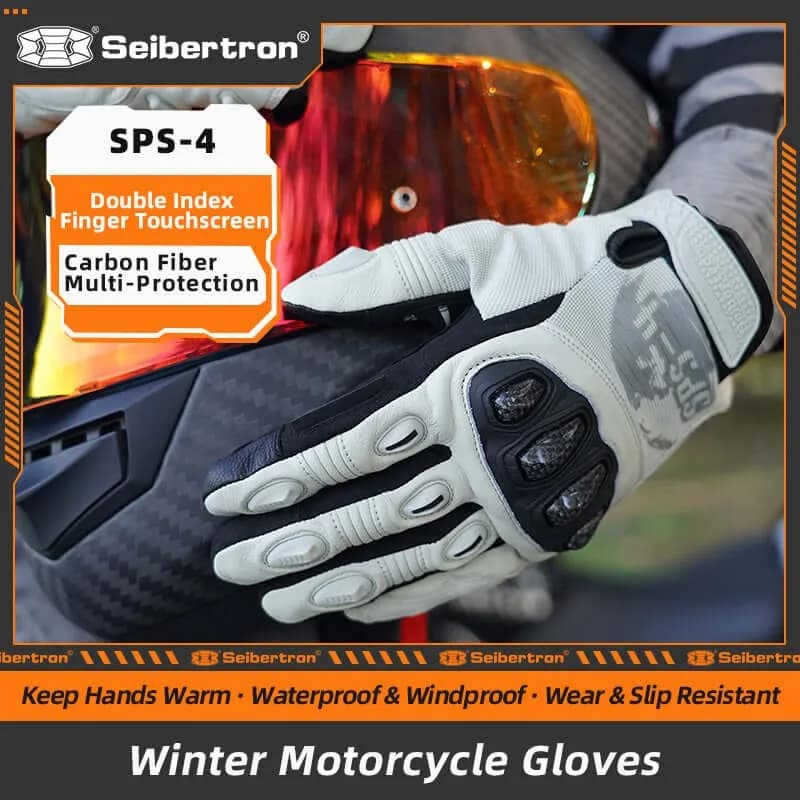 Seibertron SPS-4 Guanti da equitazione invernali Guanti da moto per climi freddi Antipioggia con guanto caldo touchscreen per adulti