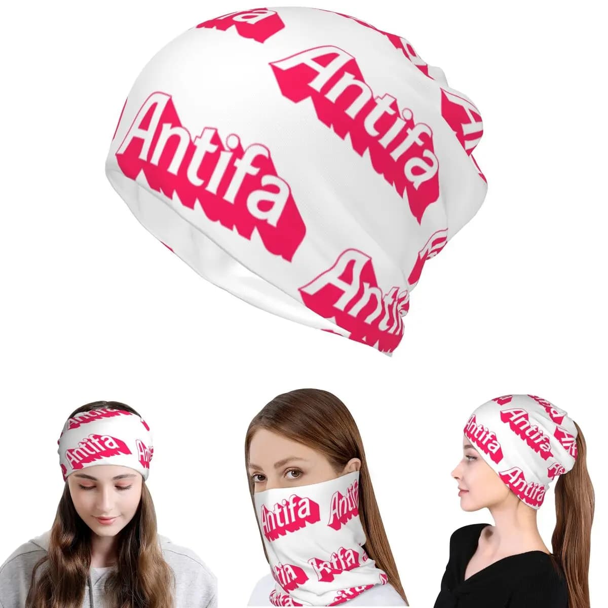 Bandana Antifa, Scaldacollo, Sciarpa Avvolgente, Maschera Multiuso, Berretto, Cappello Unisex per Adulti Antivento