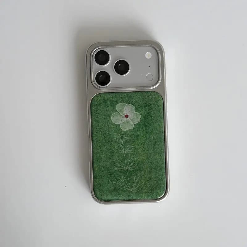 Ins Spring Green Flower Oil Painting Style Phone Case For iPhone 17 AIR 16 15 14 13 12 11 PRO MAX PLUS Anti Drop Cover