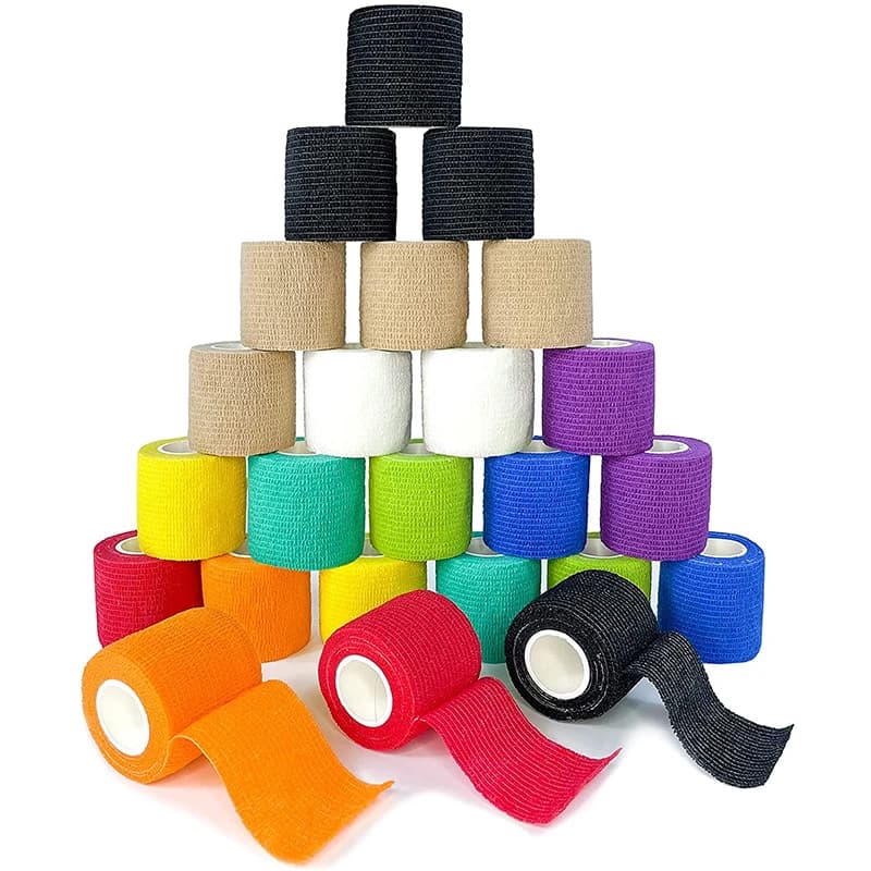 1 rotolo da 4,5 m di primo soccorso autoadesivo coesivo bende colorate nastro sportivo per distorsioni alla caviglia e gonfiore larghezza 2,5-10 cm