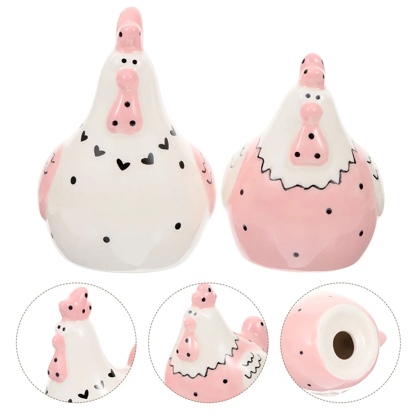 Set di 2 barattoli per condimenti in ceramica a forma di pollo, contenitori decorativi per sale e pepe, porta spezie da cucina, a prova di perdite