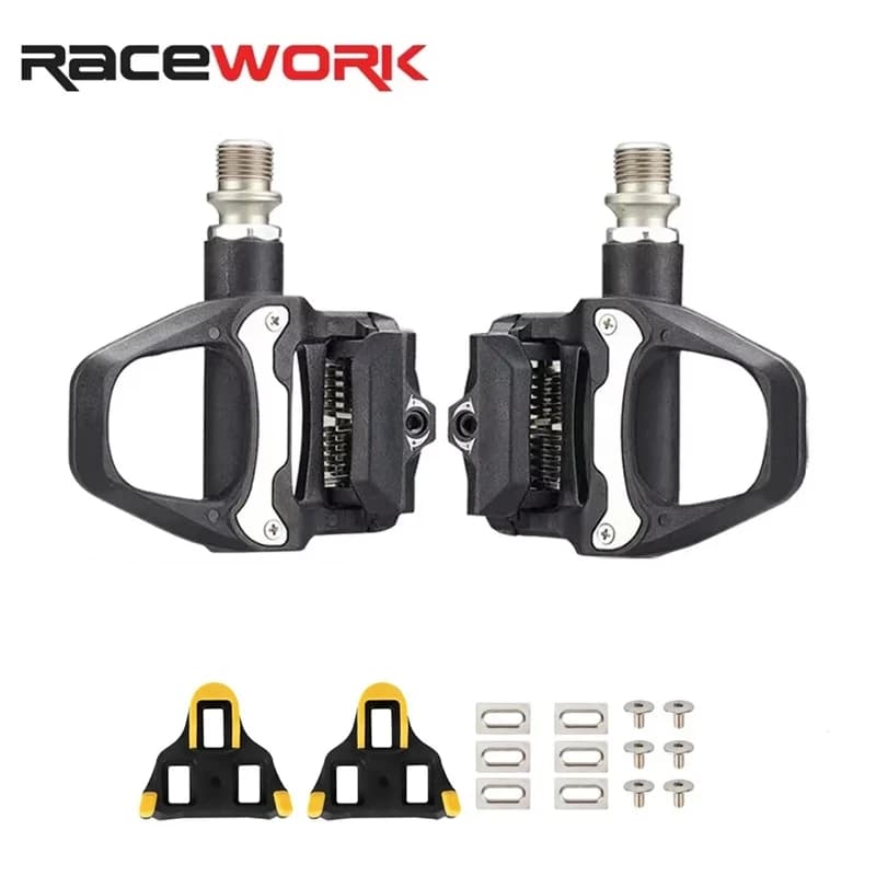 Pedali autobloccanti per bici da corsa ultraleggeri con cuscinetti Peilin, compatibili con sistema LOOK e SPD, con piastra di bloccaggio