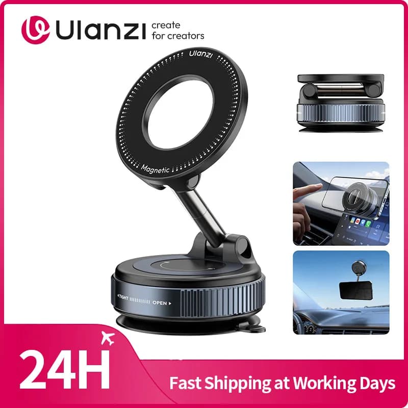 ​ Ulanzi SK-25 Aspirazione sottovuoto MagMount Supporto magnetico per telefono Aspirazione per iPhone 16 15 14 13 per cruscotto finestra auto