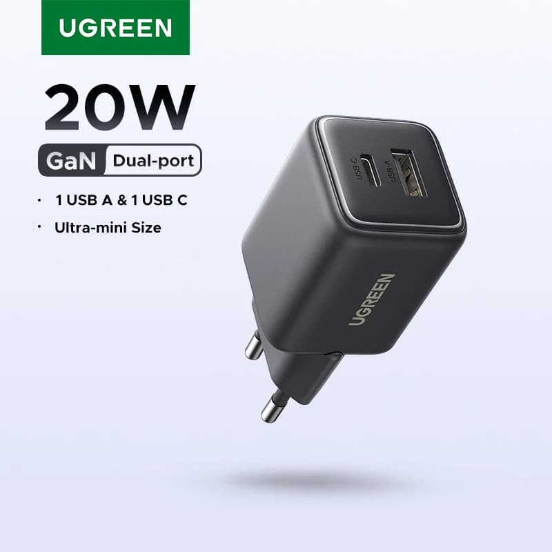 UGREEN 20W GaN Caricatore Mini USB C Caricatore Del Telefono PD3.0 QC3.0 Per iPhone 17 16 15 Pro Max Samsung S25 Xiaomi Tablet iPad Air Pro