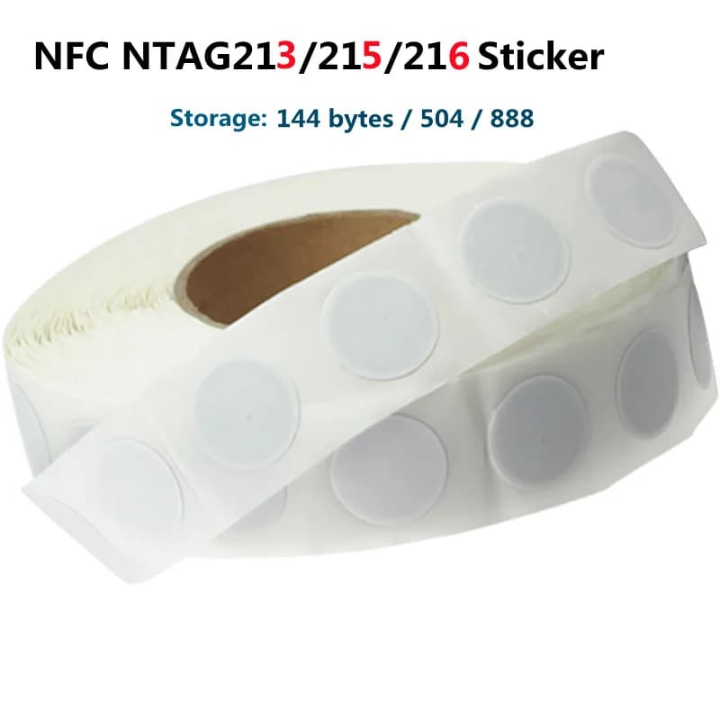 50 pz 100 pz Ntag213 Ntag215 Ntag216 Tag NFC Adesivo NFC Ntag 213 215 216 RFID NFC tag Adesivi Etichette Adesive per telefoni NFC
