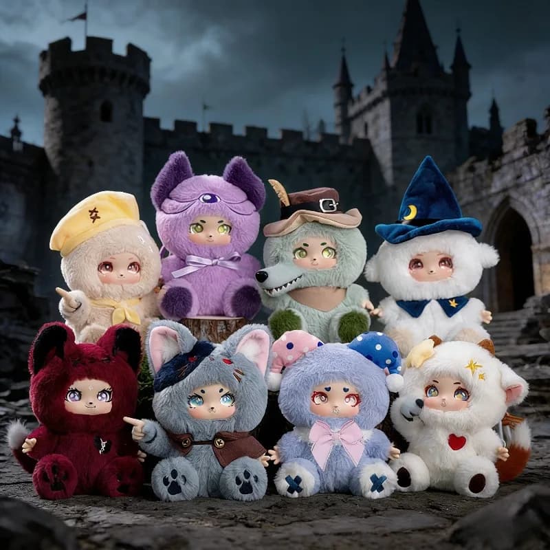Set portachiavi in peluche e figure in vinile della serie Werewolf - Regalo giocattolo da collezione con scatola trasparente per profeti di Otherworld, decorazioni ornamentali alla moda