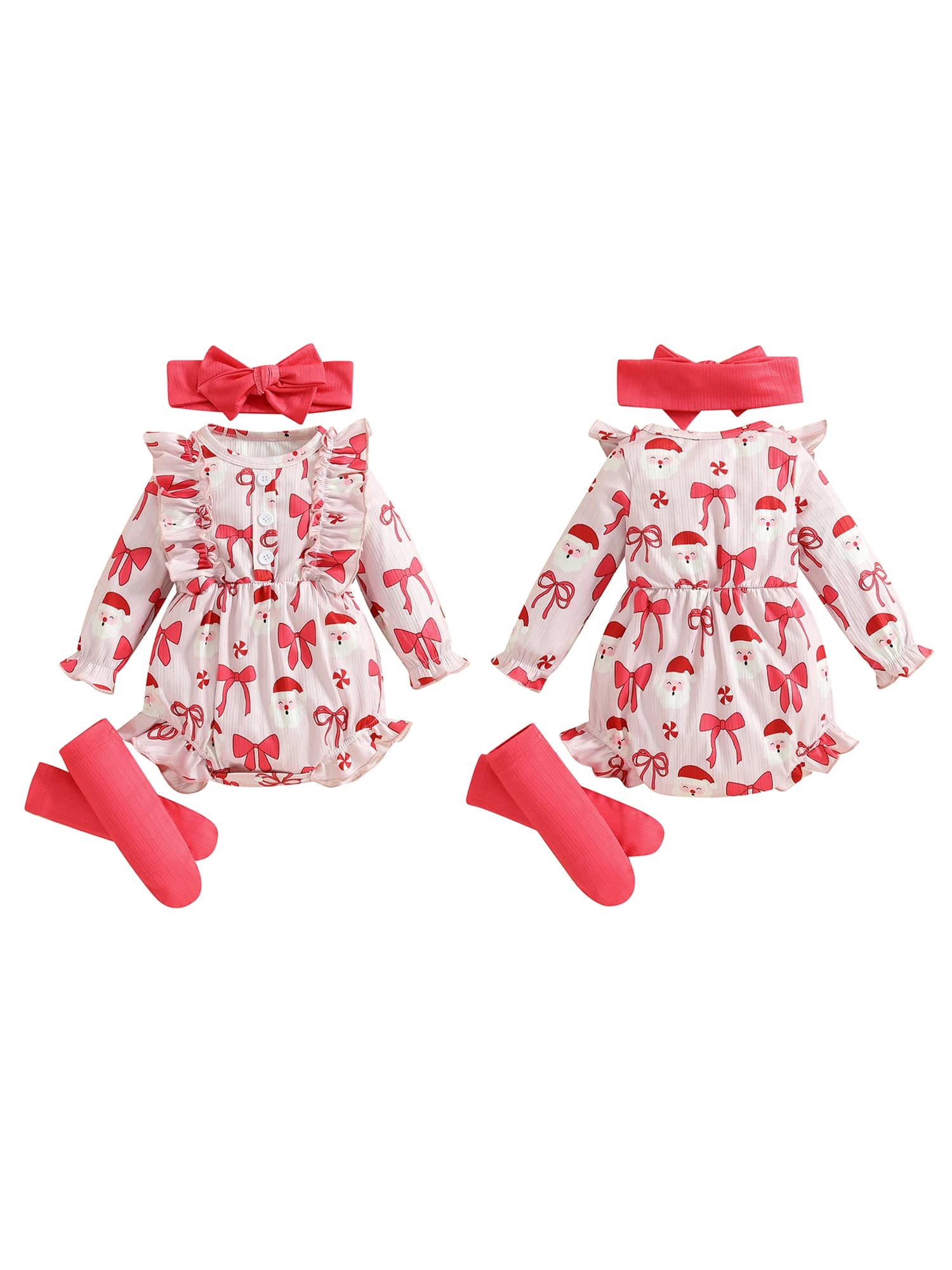 Completi natalizi per bambino, camicia scozzese, pantaloni con bretelle, papillon, set di vestiti natalizi per neonati con calzini, cappello, vestito per il primo compleanno