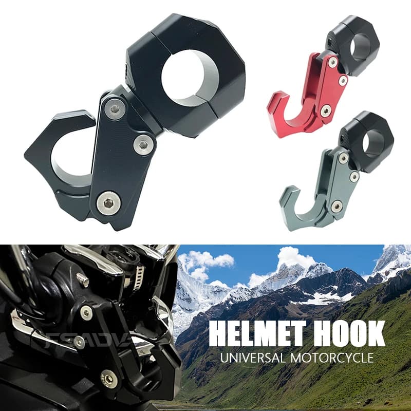Gancio per casco per bagagli in alluminio universale da 22 mm per moto, supporto per scooter per moto, gancio per borsa, gancio multifunzionale per bici