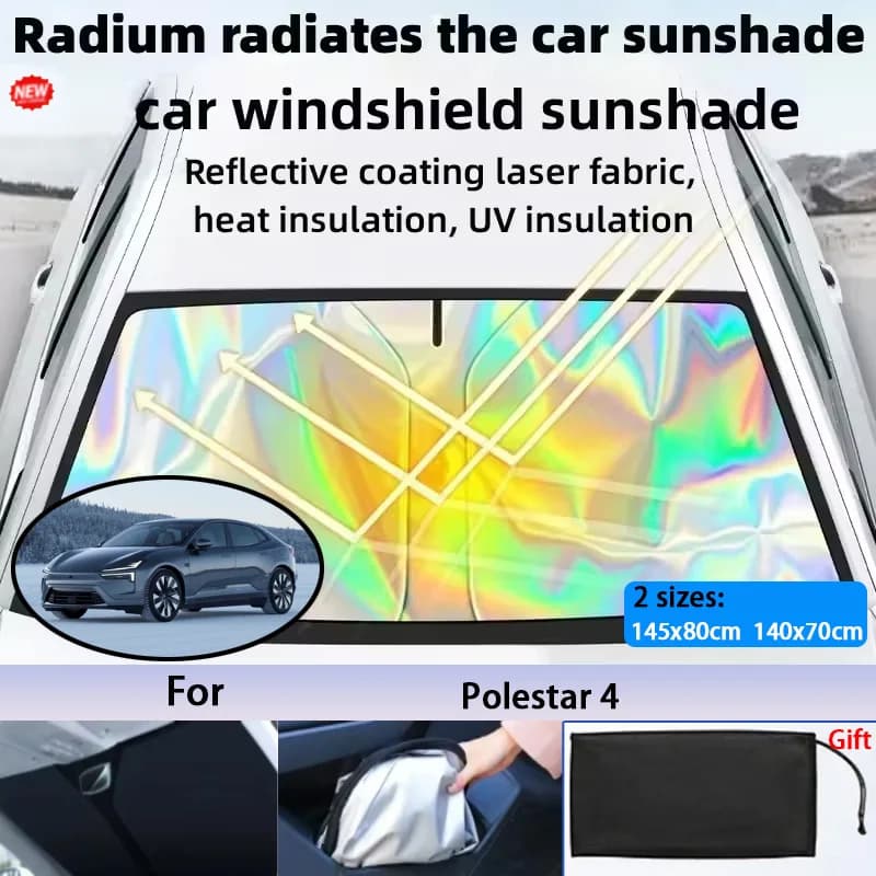 For Polestar 4 Foldable Front Windshield Sun Shade UV Reflective Sun Protection Cover Car Interior Accessories