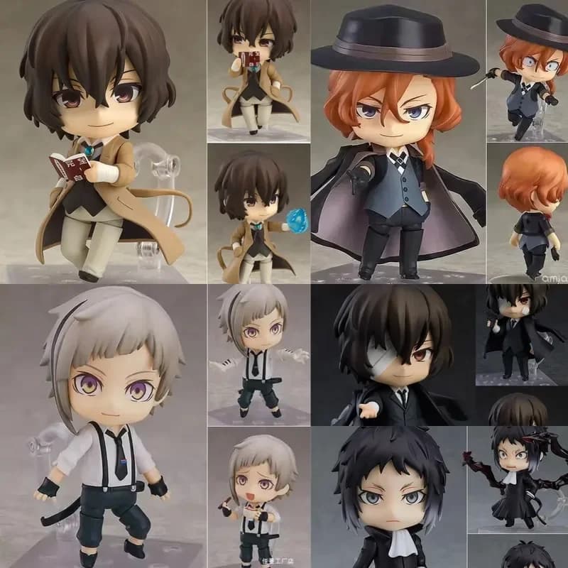 Anime Bungo Stray Dogs Figures 2348# 676# Nakajima Atsushi Dazai Osamu Edogawa Rampo Q Version Toy Model Doll Ornament Gift