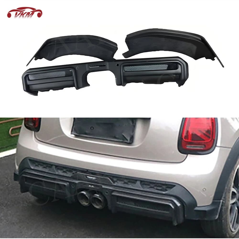 Diffusore Posteriore in Fibra di Carbonio per BMW MINI Cooper JCW F56 F57 2022-2024, Splitter Laterali in FRP