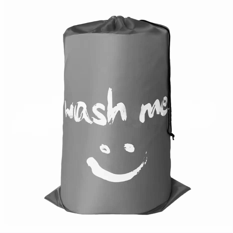 Sacchetto per Bucato in Nylon a Forma di Sorriso, Borsa da Viaggio per Lavaggio, Organizzatore per Vestiti Sporchi Lavabile in Lavatrice, Sacchetto con Coulisse
