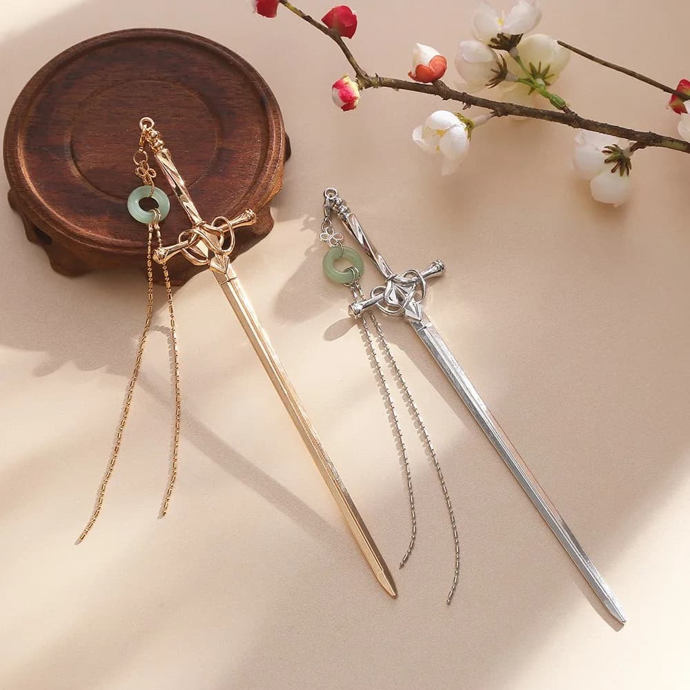1pc nuovi gioielli quotidiani fai alla moda vintage spada forcina copricapo bastoncini per capelli stile cinese porta coda di cavallo gioielli per capelli