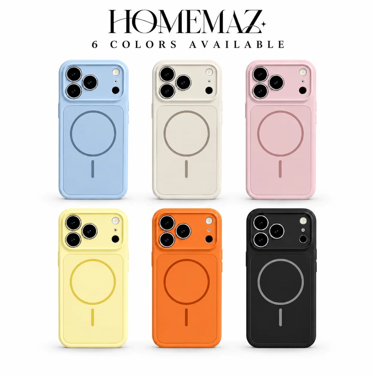 Magnetic Matte Case for iPhone 13-17 Pro Max, Soft Touch Shockproof Phone Cover with Raised Camera Guard, Slim Protective Case Compatible with MagSafe