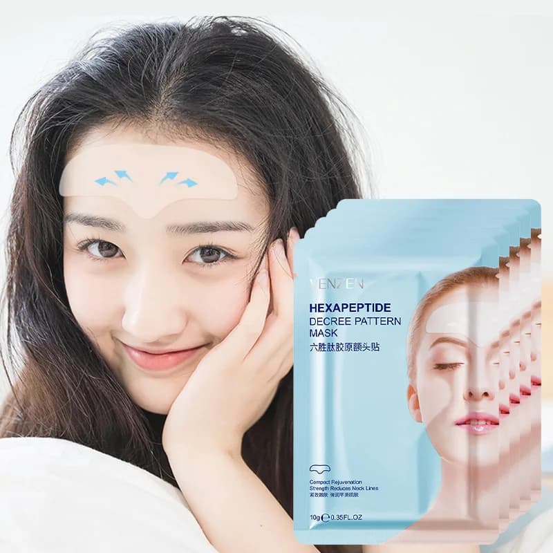 5 pezzi Patch per la rimozione delle rughe sulla fronte dissolvenza linee sulla fronte maschera rassodante sulla fronte linee di ombreggiatura adesivi per il trattamento Lifting della cura della pelle