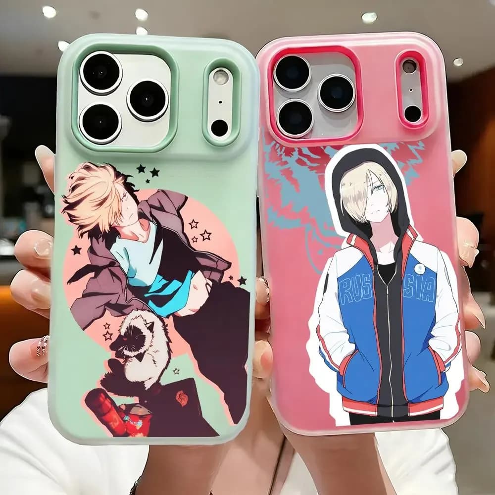 Custodia per telefono Anime Y-Yuri on I-ICE per iPhone 17 16 15 14 13 12 11 Pro Max Plus, trasparente, antiurto, morbida