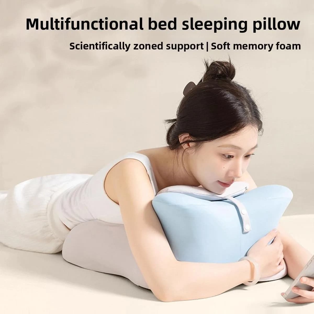 Sdraiato nel letto Cuscino propenso Cuscino propenso multifunzionale Memory Foam Cuscino ergonomico Lavabile in lavatrice e ipoallergenico