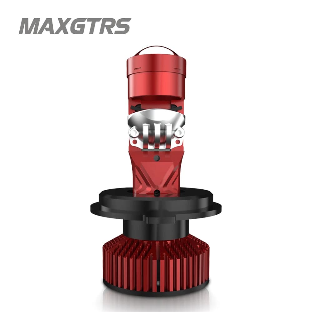 Maxgtrs H4 Lampadina per fari a LED Canbus con lente 55W Turbo ad alta potenza Faro abbagliante/anabbagliante per moto Scooter Luce di marcia