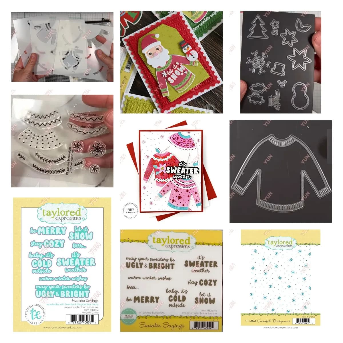 2024 new Christmas Card making Kit Cut Dies Sweater Stencil Snowfall Background Stamps diy Scrapbooking Diary Decor Crafts Molds