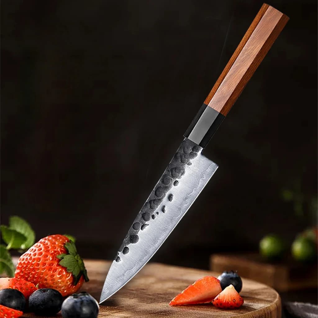 Coltello piccolo giapponese da 5,5 pollici 3 strati in acciaio composito Coltello da cucina per chef Utensile da cucina Coltello da sbucciare Manico in palissandro