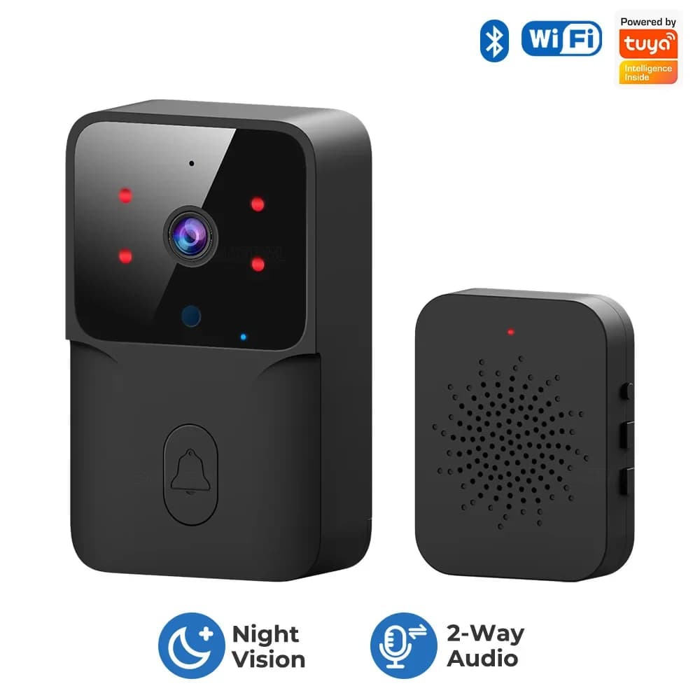 Tuya Campanello WiFi intelligente Telecamera esterna ad alta definizione Campanello per porta antifurto Visione notturna Monitor domestico Telefono porta Voce