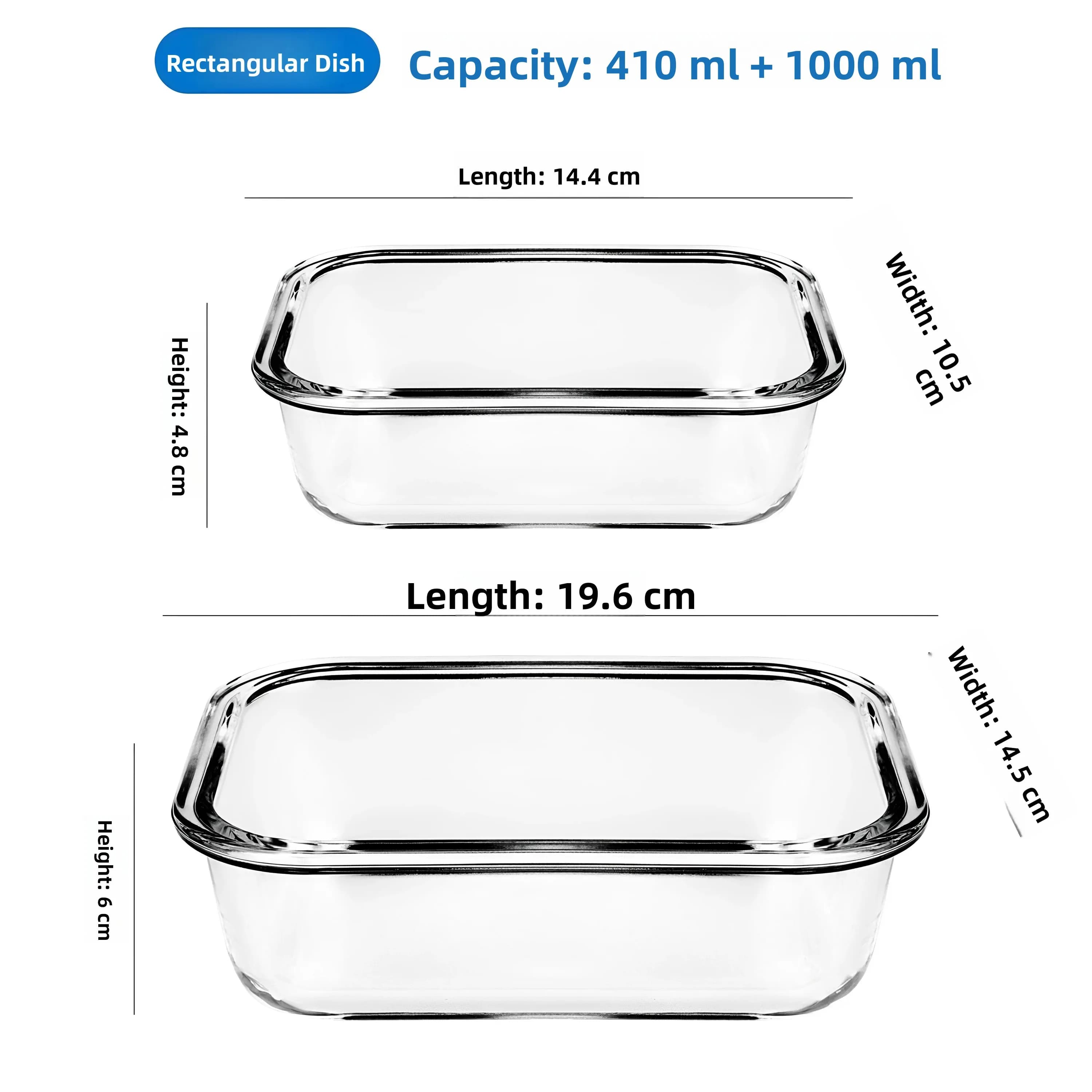 High-Temperature Resistant Glass Bowl Dish Air Fryer Oven Utensils Baking Rice Bowl Container Circular Shape Nordic Style