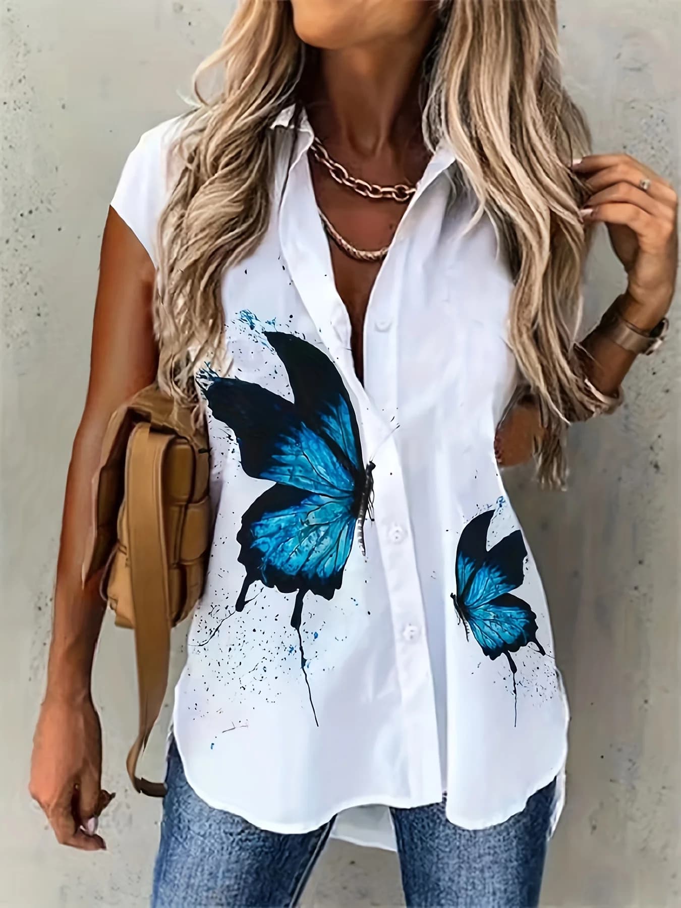 Plus Size Tempering Shirt Women's Fashion blouse Casual Elegant Sleeve Long Holiday Weekend Top
