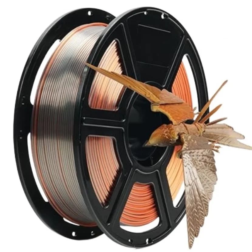 Filament PLA Tricolor 200g 1.75mm, Plastic Material for 3D Printer, Polished Gold Green