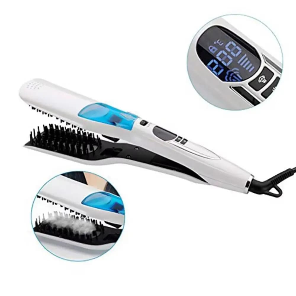 Steam Hair Plate with LCD Display Heatable Electric Hair Plate PTC Quick Heating Without Crimp