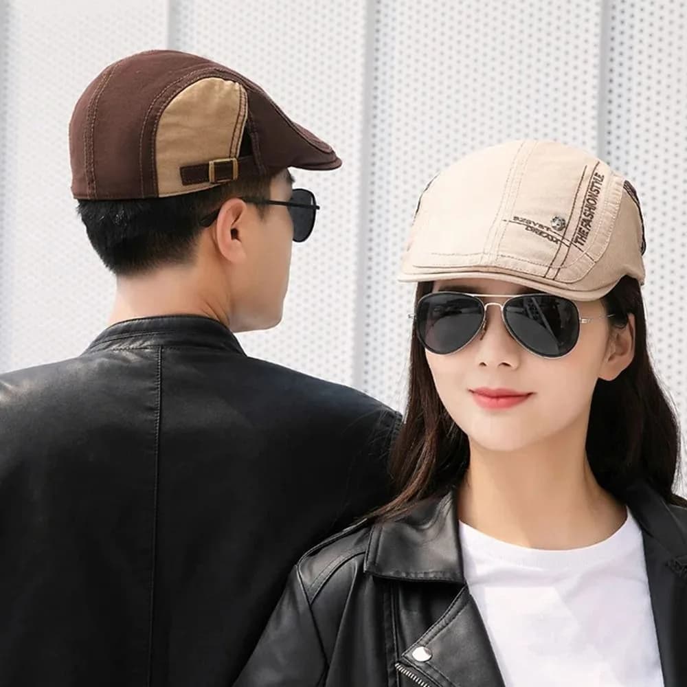 Beret Cap 1Pcs Men Hat Durable Four Seasons Men Hat Cotton Forward Beret Cap Flat Newsboy Cap for Outdoor Travel