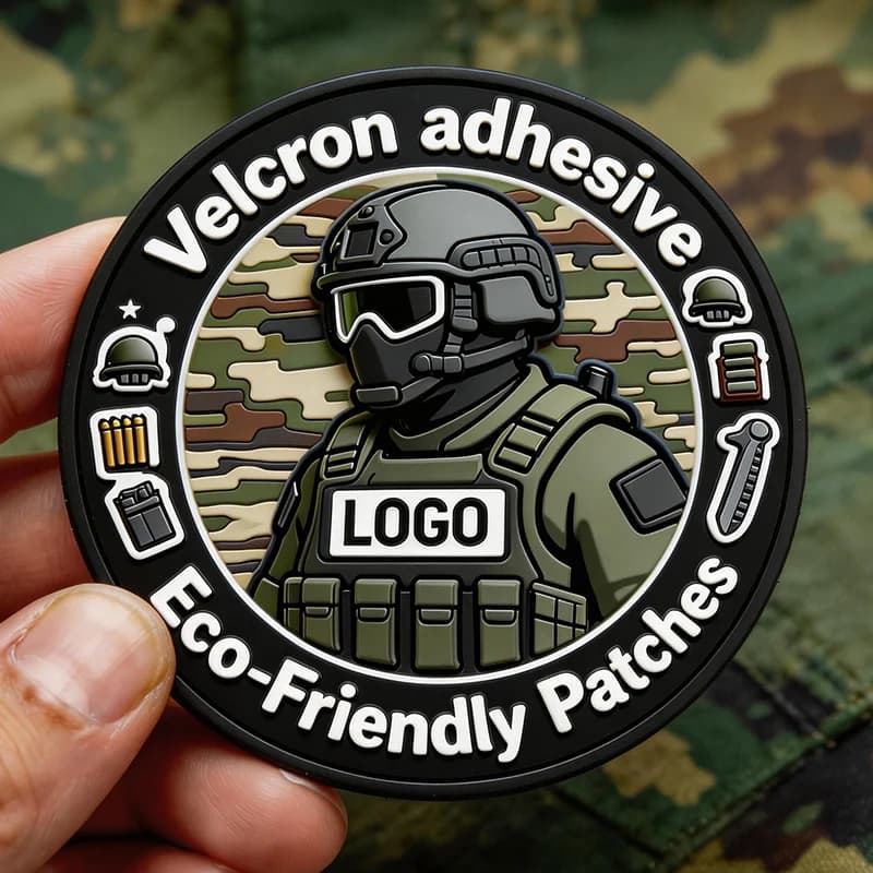 Patch in PVC Morbido Rotondo da 8cm con Logo Personalizzato, Patch 3D con Velcro, Applicazioni Adesive Personalizzate, Badge in Gomma, Patch in PVC