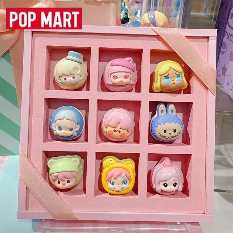 POP MART POP BEAN Macaron Dessert Series Blind Box Guess Bag Toys Desktop Decoration Cute Model Anime Figure Blind Bag Gift