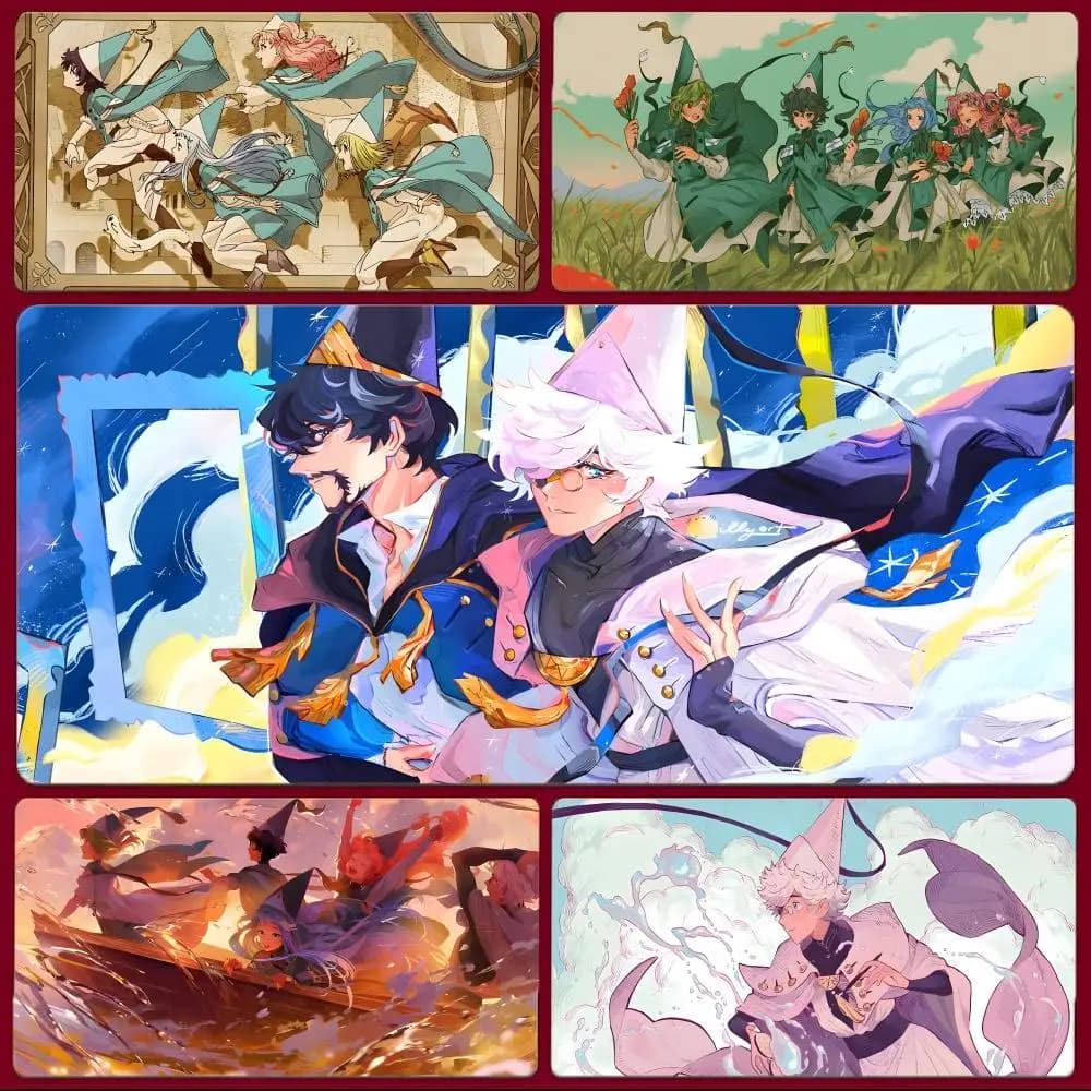 Fantasy Manga Witch Hat Atelier Mouse Pad Large Gaming Mousepad with Stitched Edges Thickened Desk Mat PC